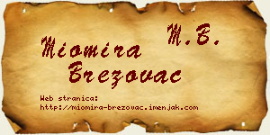 Miomira Brezovac vizit kartica